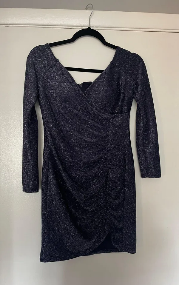 Midnight Doll Navy Sparkly Formal Dress - Image 2