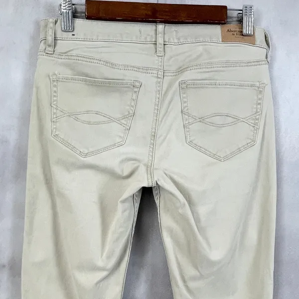 Abercrombie Fitch Women Pants 26 2 Skinny Beige‎ Twill Neutral Capsule Minimal - Image 4