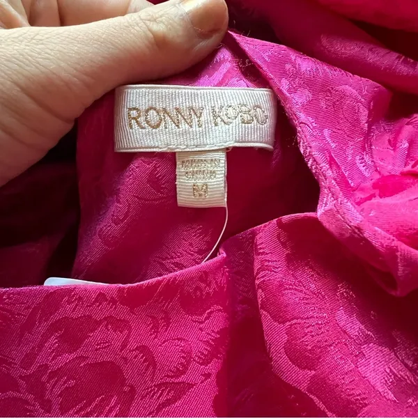 Ronny Kobo Kyle Asymmetric Cutout Ruched Pink Cocktail Mini Dress NEW MEDIUM - Image 7
