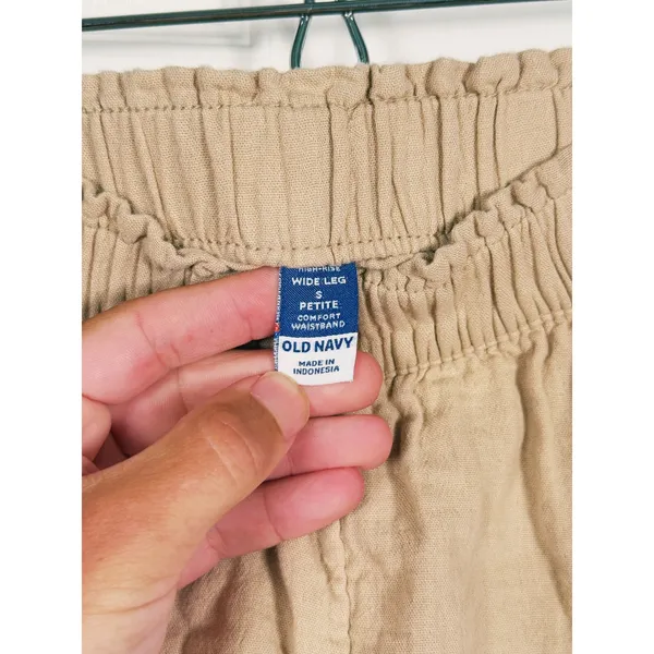 Old Navy Womens High Rise Wide Leg Pants Cotton S Beige Minimal Organic Earthy - Image 4