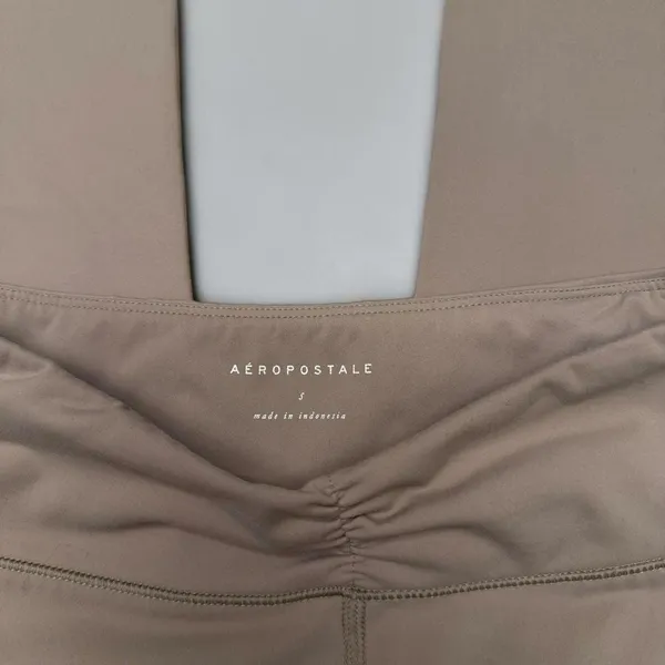 Aeropostale Ruched Waist Leggings Size S Taupe‎ Brown - Image 3