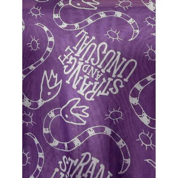 Beetlejuice Strange‎ and Unusual Purple Mesh Long Sleeve Crop Top Sandworm Small - Image 4