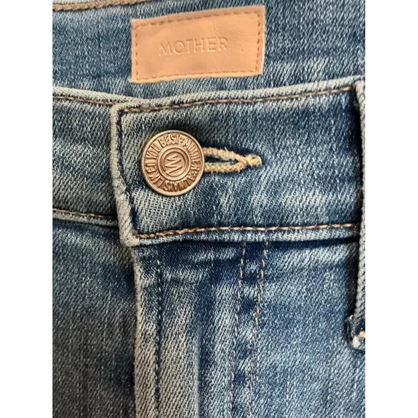 Mother Stunner Zip Ankle Step Fray Jeans Light Kitty‎ Racer Side Stripe Size 26 - Image 3