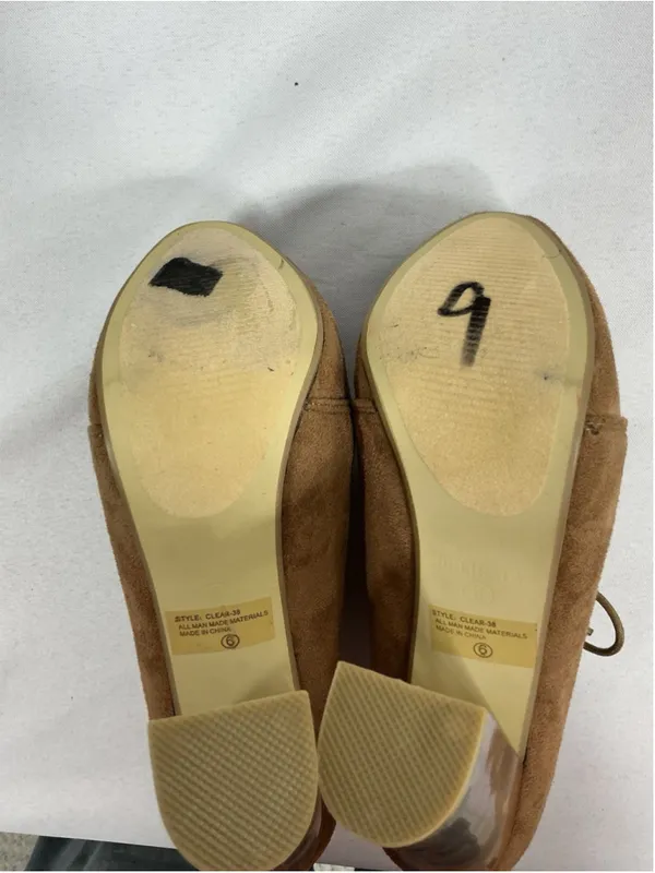 Womans Excellent Condition Delicacy Clear Lace Up Platform Shoes 6 Brown - Image 6