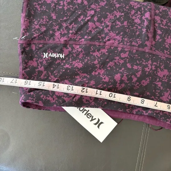 Hurley Reversible Leggings Large Potent Purple Splatter Print High Waisted HA32L - Image 9
