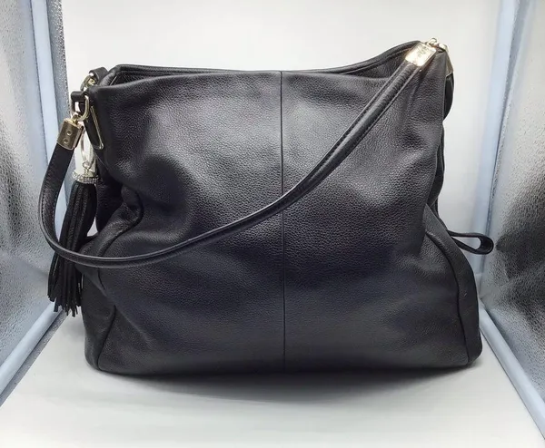 COACH black leather three compartment shoulder bag - Image 12