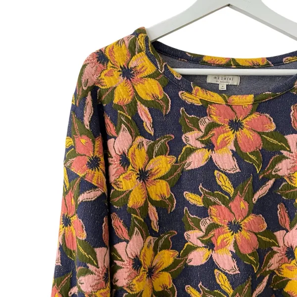 Miles By Madewell Island Magnolias Jacquard Sweatshirt M - Image 6