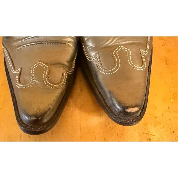 MATISSE Metallic Leather Western Mules Size 7.5M - Image 9