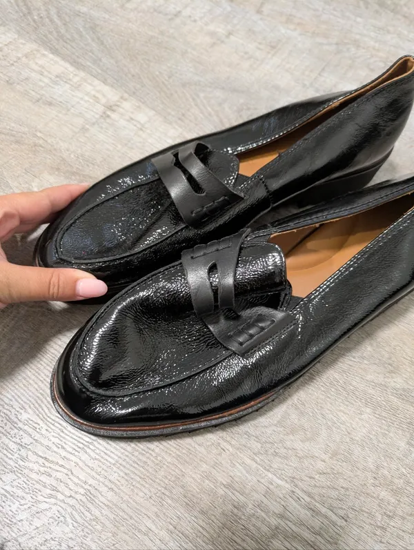 Paul Green Black Patent Leather Carmel Loafers Size 6.5 - Image 3