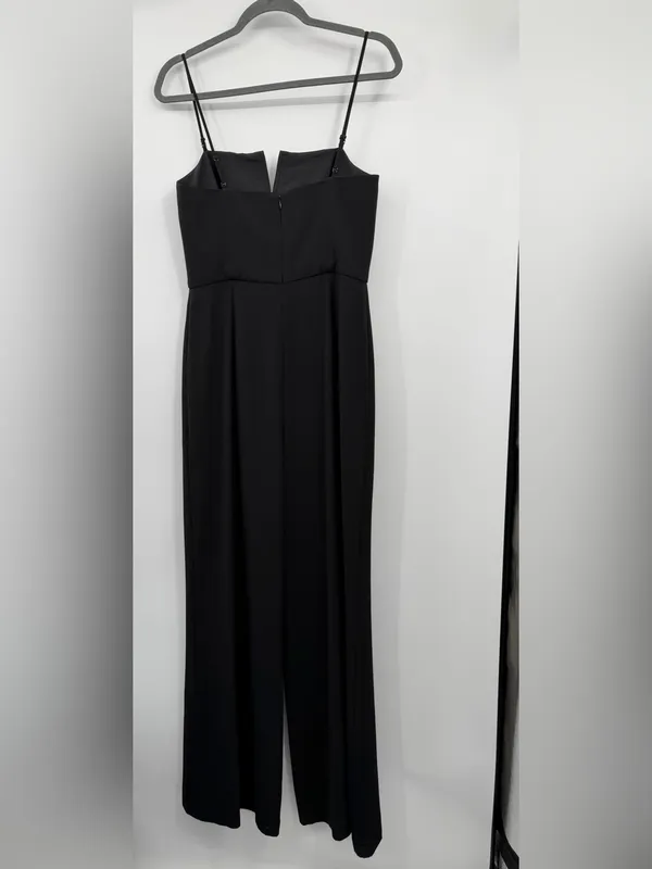 WAYF Spaghetti Strap Wide Leg Jumpsuit Womens M Black V Neck Formal - Image 4