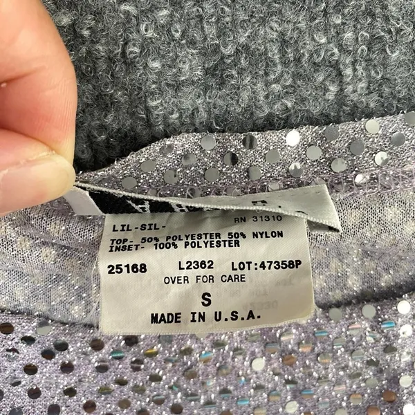 A. Byer Silver Sequin Sleeveless Tank Top Y2k Glam Romantic Feminine - Image 6