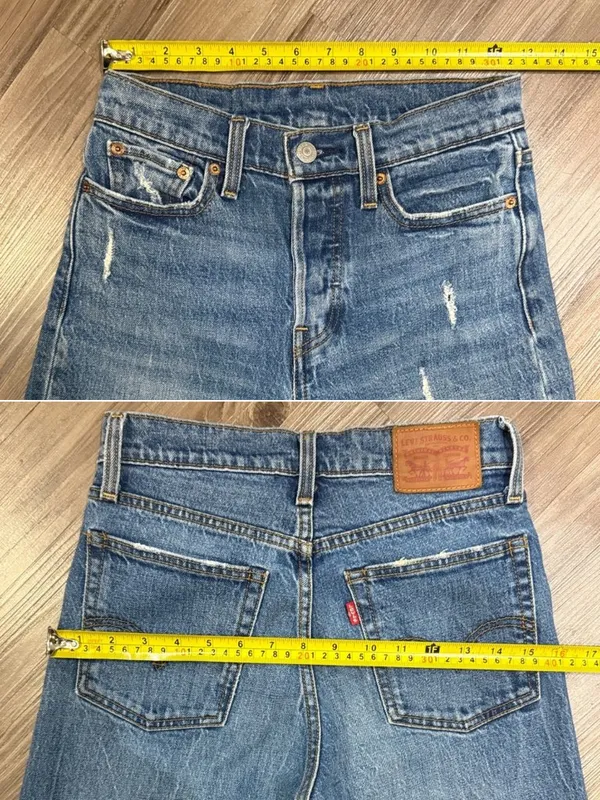 Levi’s Wedgie Straight Jeans 25 Lasting Impression Distressed Raw Hem $98 - Image 8