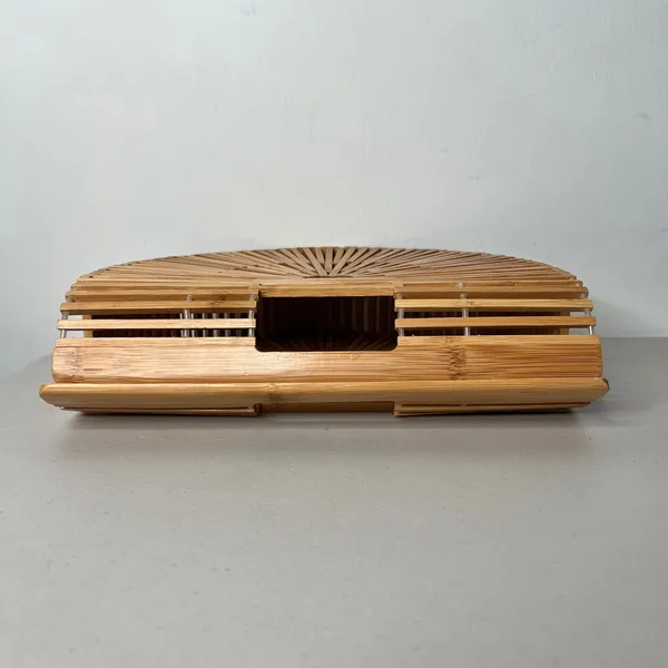 Bamboo Natural Half Moon Handbag - Image 4