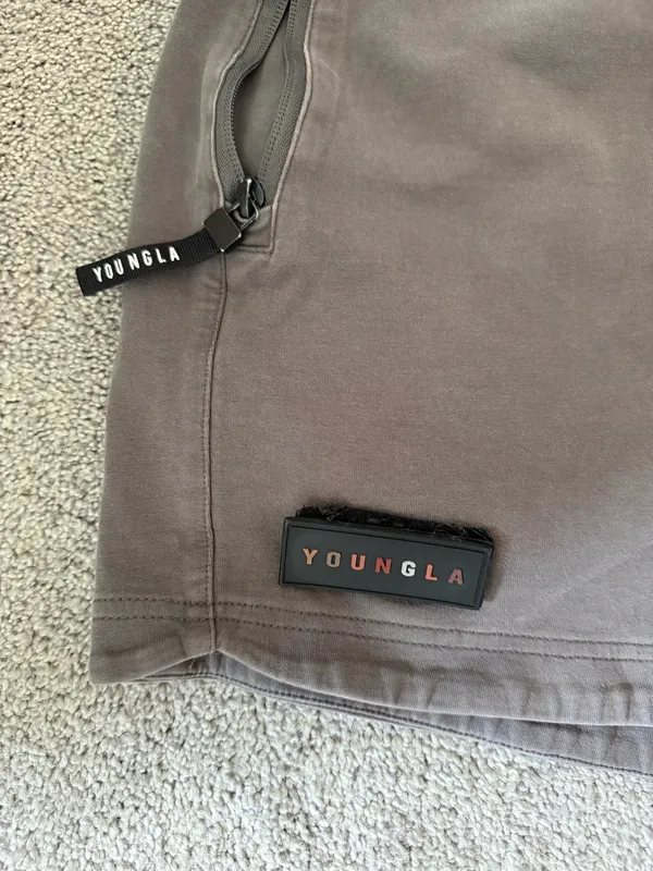 YoungLA Men Shorts Gray Size XL - Image 4