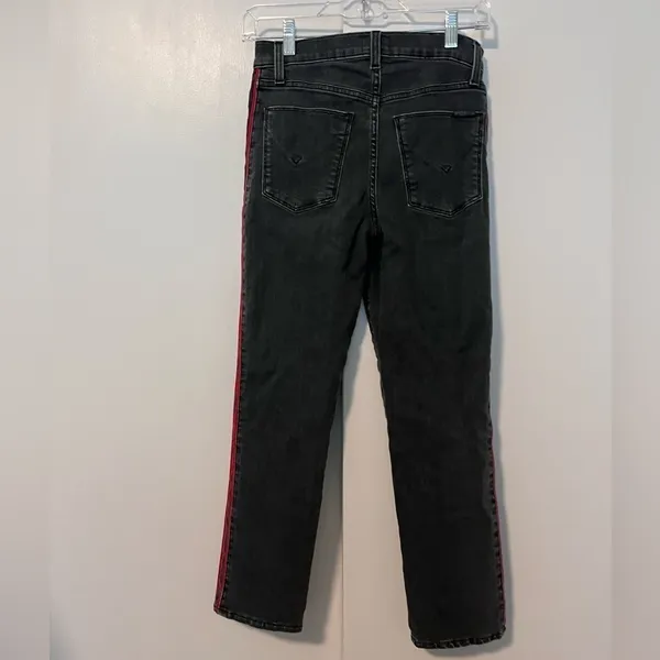 Hudson Zoeey High Rise Faded Black & Red Tuxedo Stripe Ankle Jeans 25 - Image 7