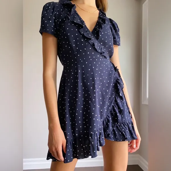 SUNDAY Best New Ruffle Wrap Dress -XXS - Image 2