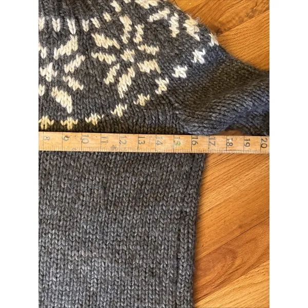 J.Crew Handknit Sweater Womens Sl Gray Excellent Wool Alpaca Snowflake Fair Isle - Image 8