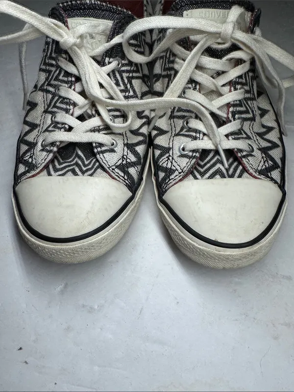 Converse Missoni Women's Black White silver metallic Aztec Low Top Sneakers 9.5 - Image 4