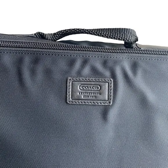Coach Laptop Tablet Travel Work Bag Black Nylon Office Commuter Minimalist Chic‎ - Image 2