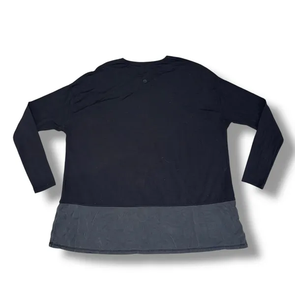 Lululemon Long Sleeve Top Womens 10 Black‎ Grey Good Colorblock Mixed Media - Image 3