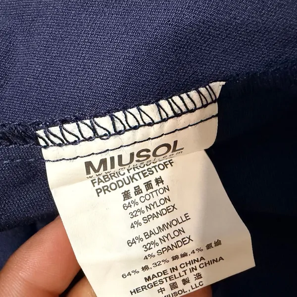 Miusol Womens Navy Blue V-Neck Pleated Fit‎ and Flare Midi Dress Size L NEW - Image 7