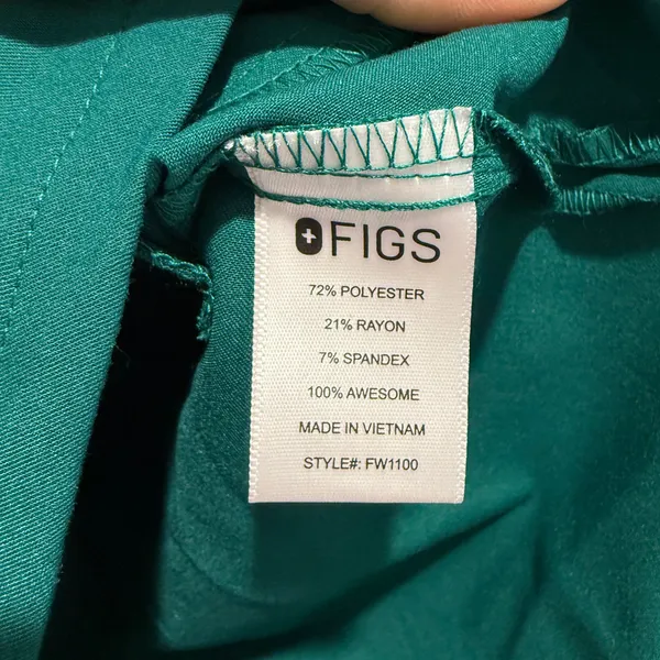 FIGS Casma Three Pocket Scrub Top Women's Size XS Technical Collection Green NWT - Image 3