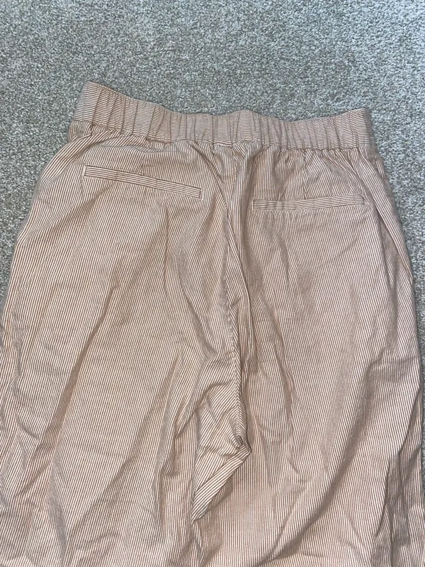 Forever 21 Pinstripe Tan & White Pants - Image 3