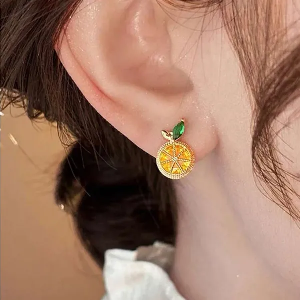 Lemon Earrings Gold - Image 4