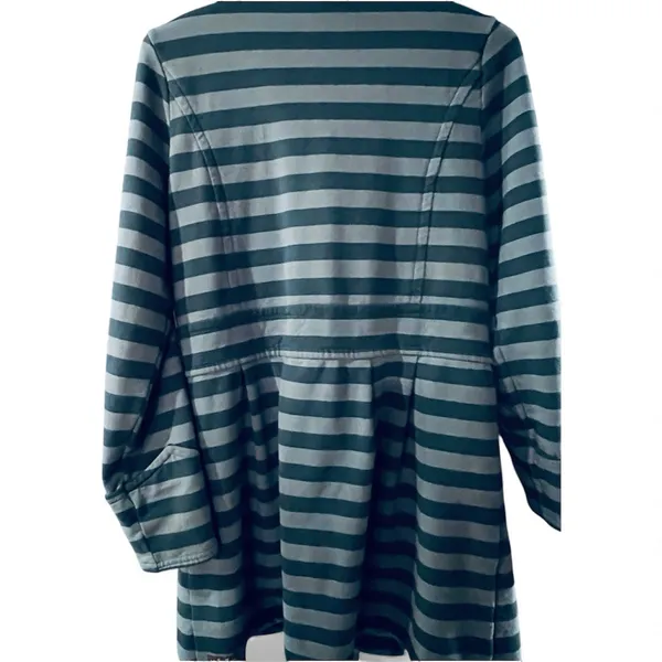 Matilda Jane Blue Striped Jacket Fall Breeze Gold-Tone Button Down Women's Sz M - Image 4