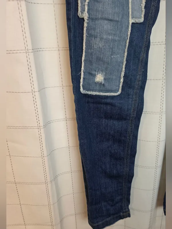 Free People Patchwork Crochet Lace Jeans - Image 9
