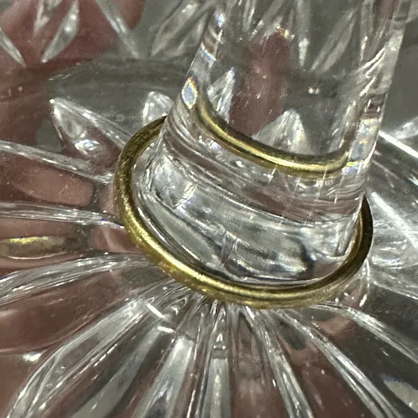 925‎ Sterling Silver Gold Plated Single Rhinestone Ring Size 5.5 Estimated - Image 2