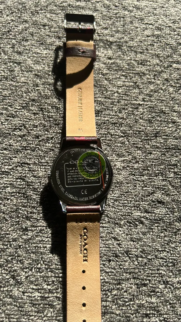 Coach Watch Burgundy and Silver Leather Band - Image 4
