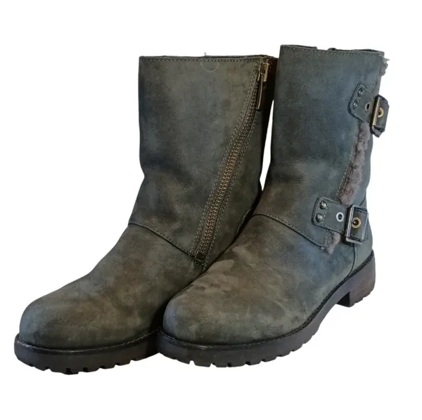 UGG Niels Women's Size 8 Olive Green Moto Boots - Image 3