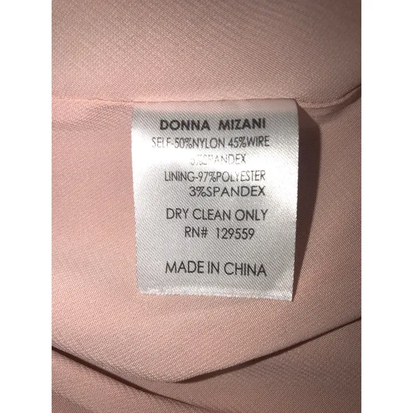Revolve Donna Mizani Carrie Midi Dress Pink Nude Size S Metallic Asymmetric Hem Coquette - Image 3