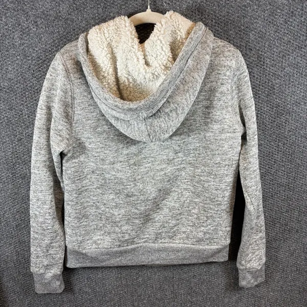 ABERCROMBIE & FITCH Womens Sherpa Graphic‎ Zip Hoodie Sweater Size L - Image 10