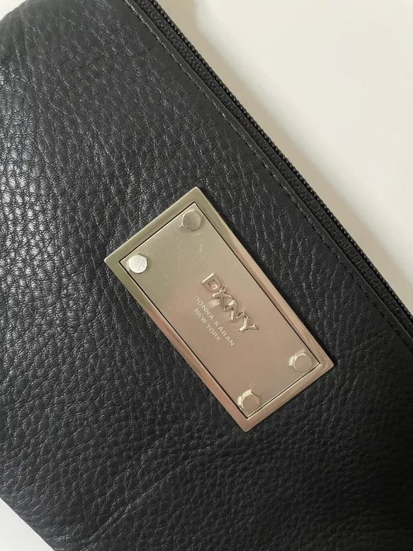 DKNY Black Leather Clutch - Image 3