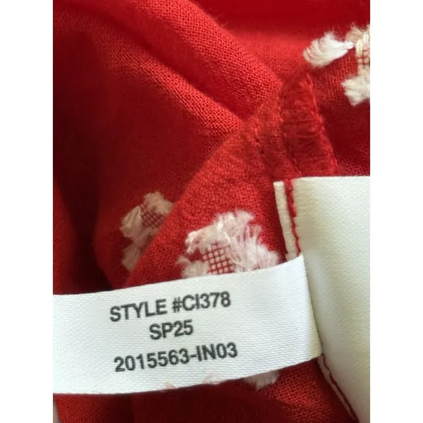 J.Crew Meadow Dress Small Red Smocked‎ Floral Midi Sundress Cottagecore Prairie - Image 8