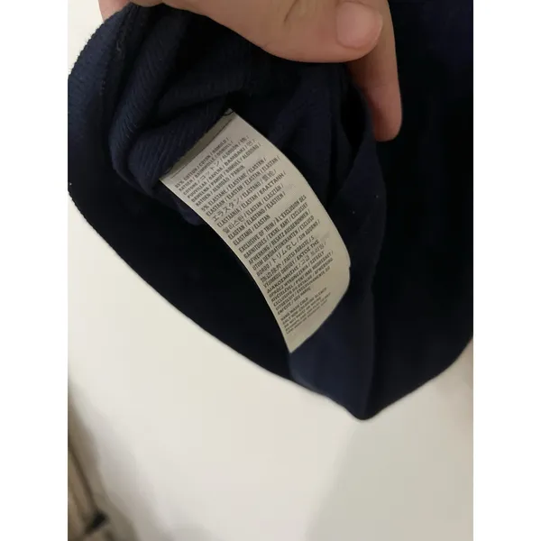 Abercrombie And Fitch Cotton Ribbed Tank Top Bow Embroidered Velvet Navy Blue L - Image 5
