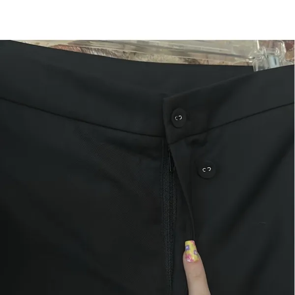 Commense Solid Asymmetrical Straight Leg Pants Set size small Black - Image 8