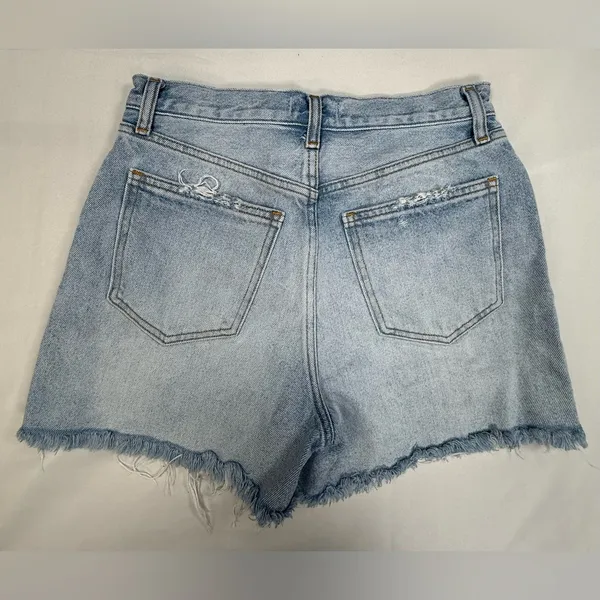 Abercrombie & Fitch Light Wash Distressed Denim Shorts - Image 7
