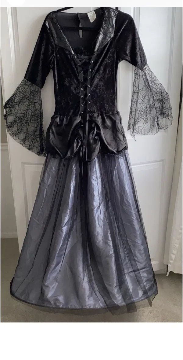 Gothic Whimsigoth Vampire Bride Witch Hooped Gown Dress Jrs. Large 12-14 - Image 14