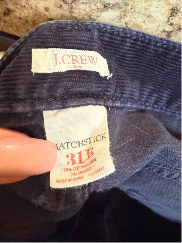 Women's J.Crew Navy Corduroy Matchstick Straight Leg Pants Size 31 - Image 4