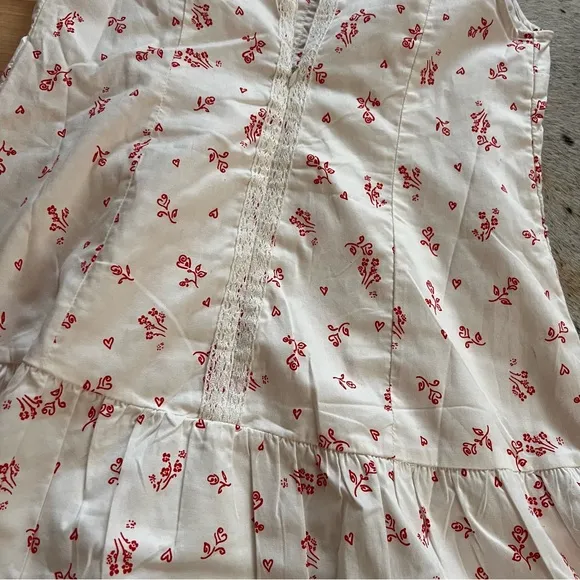 FREE PEOPLE NWOT‎ White Beasley Mini Dress Floral Heart Print Size Small - Image 13