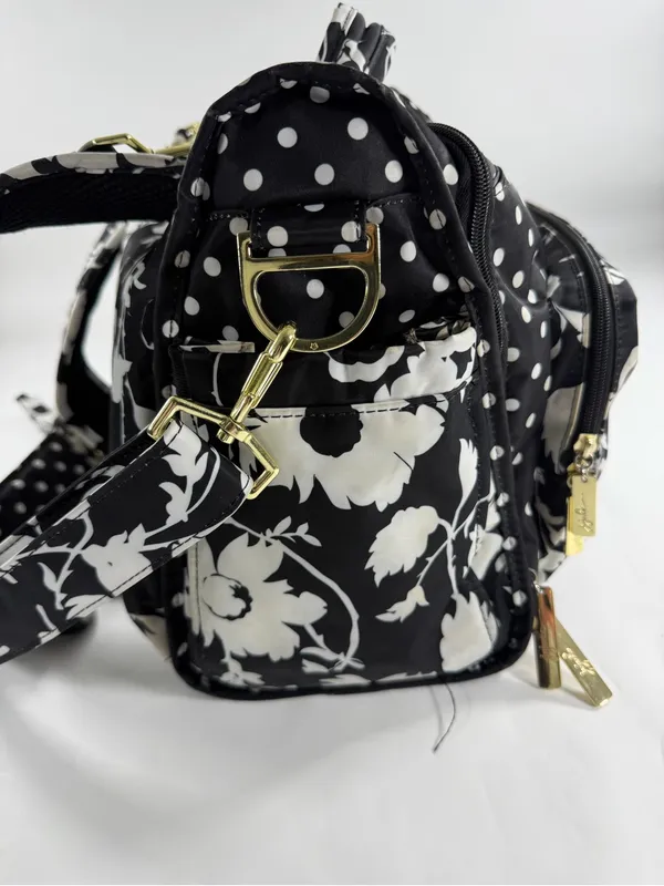 JuJuBe BFF Convertible Diaper Bag Backpack Black White Floral Polka Dot‎ Pad - Image 4