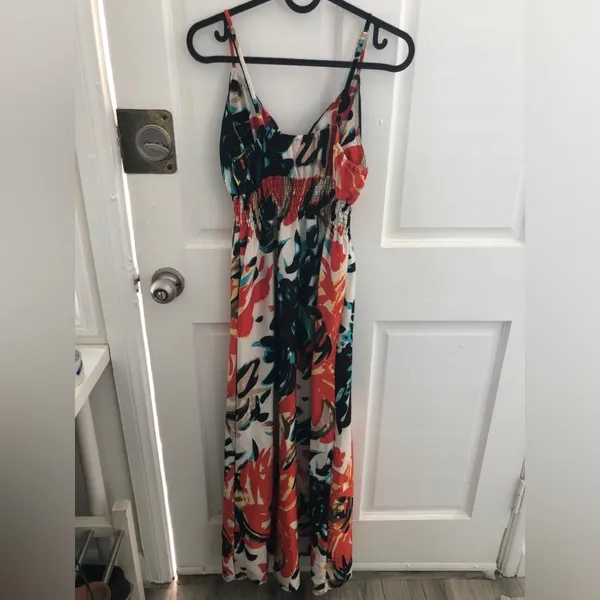 Vintage She’s Cool Retro Printed Patterned Maxi Dress Large - Image 6