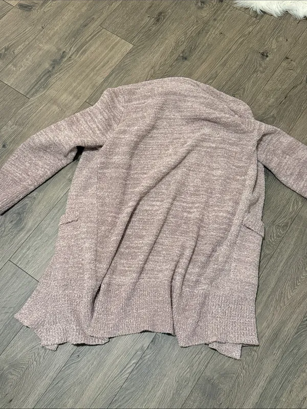 Barefoot Dreams Open-Front Plush Cardigan neutral tan - Image 5