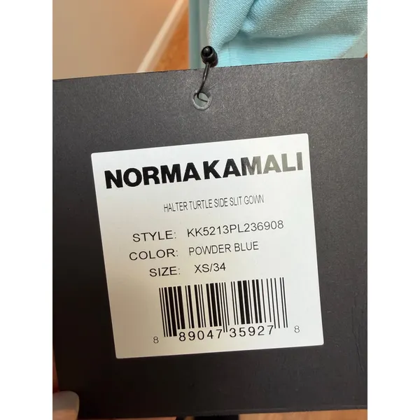 Norma Kamali Halter Turtle Neck Side Slit Gown XS - Image 6