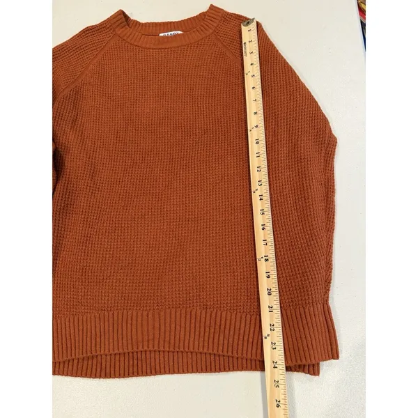 Old Navy So Soft Waffle Knit Sweater Small Burnt Orange Stretch Minimal Work - Image 5