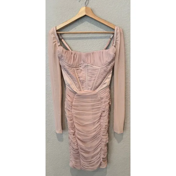 NEW HOUSE OF CB Freyja Crystal Gathered Corset Dress Size Small - Image 13