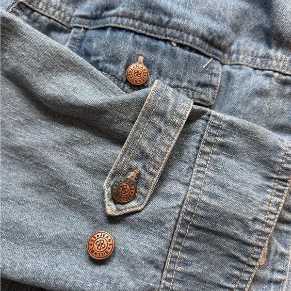 Vintage Bill Blass 90s Chore Denim Jacket Women’s 2X Oversized Workwear Utility - Image 4